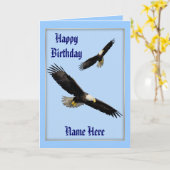 Amerikaanse Bald Eagles Birthday Kaart (Gele Bloem)