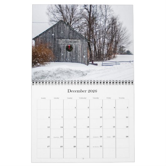 Amerikaanse Barns Kalender (Dec 2026)
