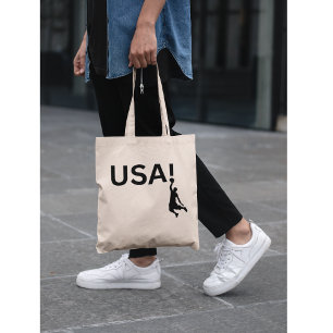 Amerikaanse basketbalspeler tote bag