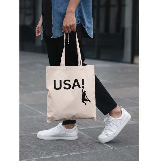 Amerikaanse basketbalspeler tote bag