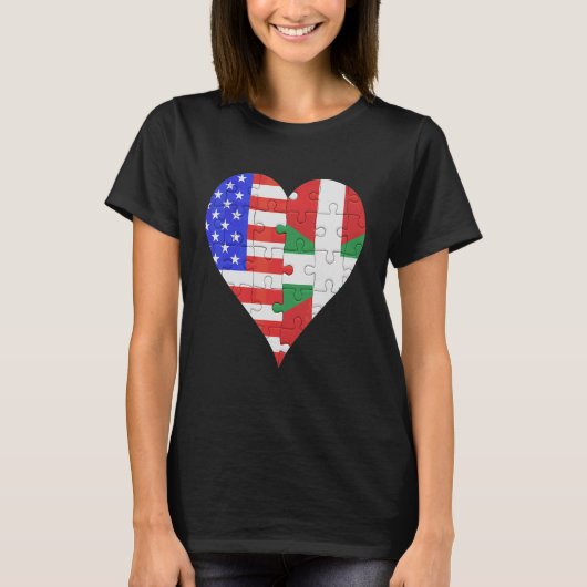 Amerikaanse Baskische vlag hart T-shirt (Voorkant)