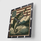  Amerikaanse basvlag Vierkante Klok (Hoek)