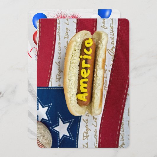 Amerikaanse BBQ 4th van juli Feest Kaart (Voorkant / Achterkant)