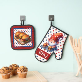 Amerikaanse BBQ Gnome Ovenwant & Pannenlap Set
