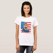 Amerikaanse Beagle Red White & Woof T-shirt (Voorkant volledig)