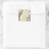 Amerikaanse bevolking 1830-1840 vierkante sticker (Tas)