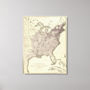 Amerikaanse bevolking 1850 canvas afdruk