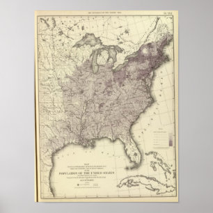 Amerikaanse bevolking 1850 poster