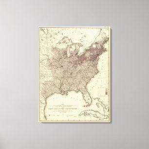Amerikaanse bevolking 1860 canvas afdruk