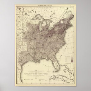 Amerikaanse bevolking 1860 poster