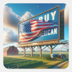 Amerikaanse Billboard kopen met Boerderij Tractor Vierkante Sticker