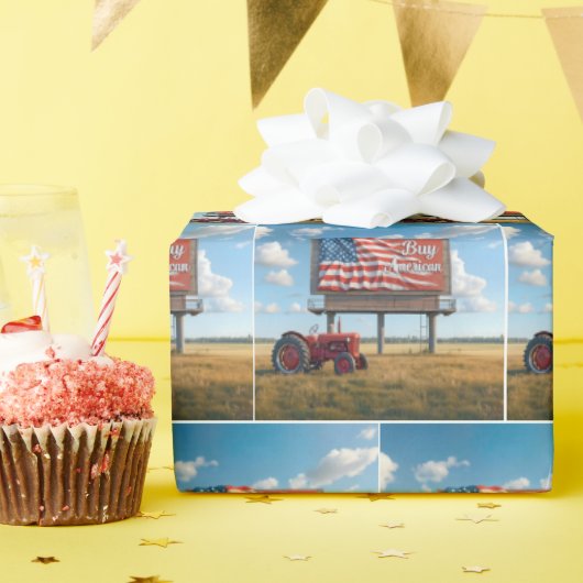 Amerikaanse Billboard Sign kopen met oude tractor Cadeaupapier (Verjaardagsfeest)