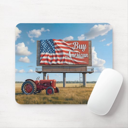 Amerikaanse Billboard Sign kopen met oude tractor Muismat (Met muis)