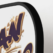 Amerikaanse bizon buffel met Amerikaanse vlag Pickleball Paddle (Links Detail)