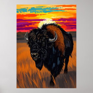 Amerikaanse Bizon Kunst Poster