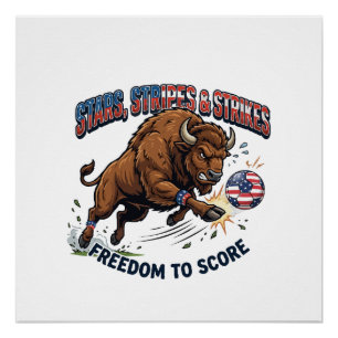 Amerikaanse Bizon Voetbal: Vrijheid om te Scoren Perfect Poster