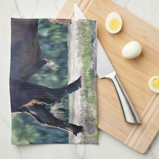 Amerikaanse bizon zwerven in grasland setting theedoek (Quarter Fold)