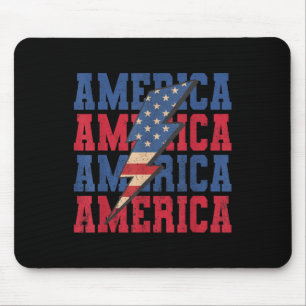 Amerikaanse Bliksemschicht Patriottische Vlag Van Muismat