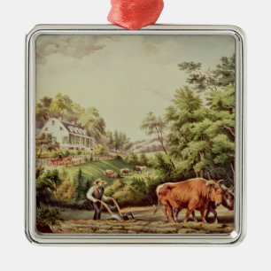 Amerikaanse Boerderijen scènes Metalen Ornament