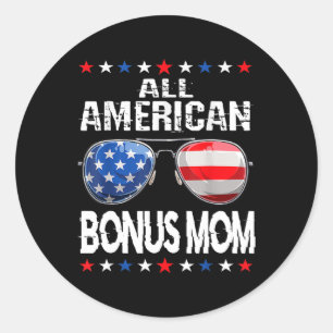 Amerikaanse Bonus Moeder 4th van juli Sungles Fami Ronde Sticker