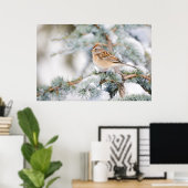 Amerikaanse Boom Sparrow in de winter Poster (Thuiskantoor)