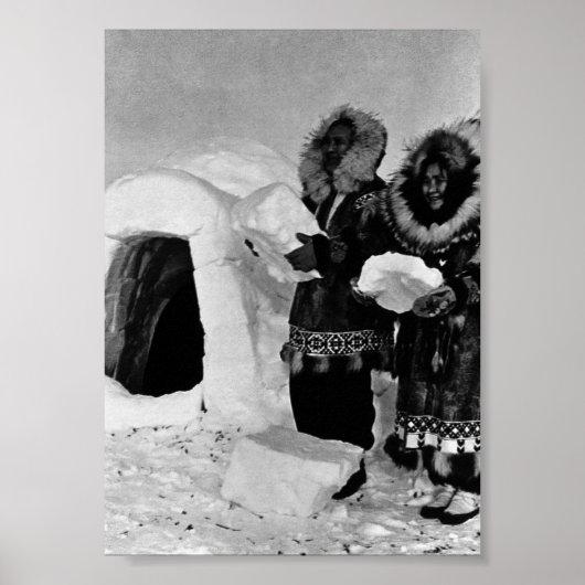 Amerikaanse bouwbedrijven Alaska igloo Poster (Voorkant)