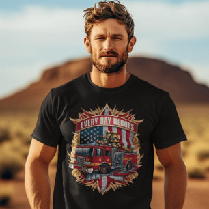 Amerikaanse brandweerlieden moed t-shirt