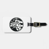 Amerikaanse brandweerman Bold Black and White Bagagelabel (Voorkant horizontaal)