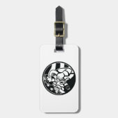 Amerikaanse brandweerman Bold Black and White Bagagelabel (Voorkant verticaal)