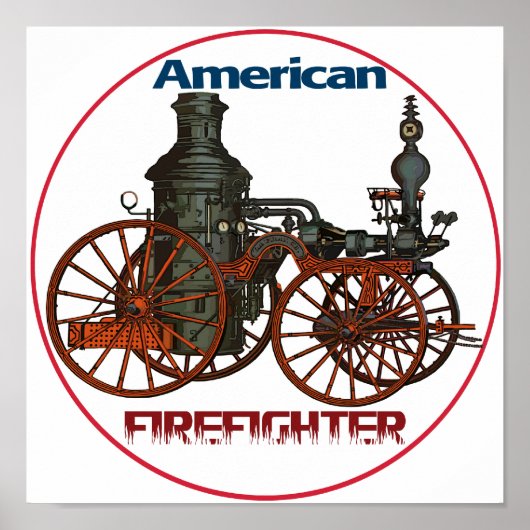 Amerikaanse brandweerman poster (Voorkant)