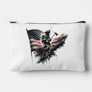 Amerikaanse brandweerman.Vlag van de Verenigde Sta Etui