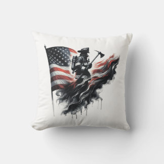 Amerikaanse brandweerman.Vlag van de Verenigde Sta Kussen