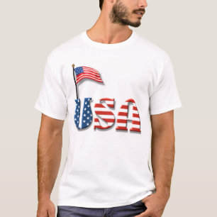 Amerikaanse brieven en Amerikaanse vlag T-shirt