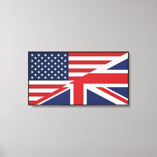 Amerikaanse - Britse gecombineerde vlag Canvas Afdruk (Voorkant)