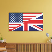 Amerikaanse - Britse gecombineerde vlag Canvas Afdruk (Insitu (Woonkamer))