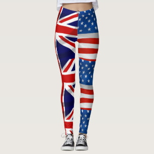 Amerikaanse Britse vlaggen Patriottisch Leggings
