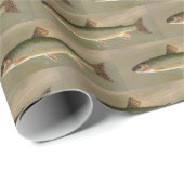 Amerikaanse Brook Trout Fish  Illustratie Cadeaupapier (Rol Hoek)