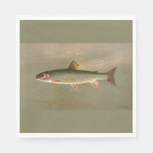 Amerikaanse Brook Trout Fish Illustratie Servet