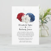 Amerikaanse bruiloft met minder bruiloftsgasten aankondiging (Staand voorkant)