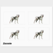 Amerikaanse buldog - bruin-wit rechthoekige sticker (Vel)