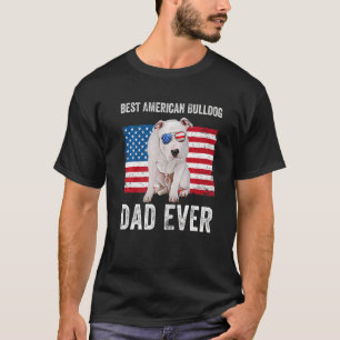 Amerikaanse buldog vader Amerikaanse vlag hond eig T-shirt