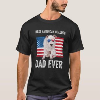 Amerikaanse buldog vader Amerikaanse vlag hond eig T-shirt