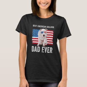 Amerikaanse buldog vader Amerikaanse vlag hond eig T-shirt