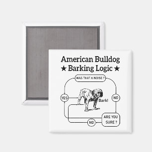 Amerikaanse Bulldog Blaffende Logica Honden Lovers Magneet
