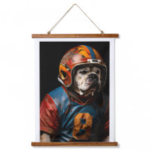 Amerikaanse Bulldog Football speler lederen helm
