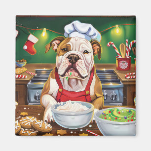 Amerikaanse Bulldog Holiday Baking: Feestelijke Ke Magneet