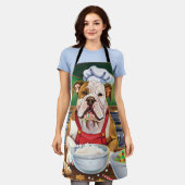 Amerikaanse Bulldog Holiday Baking: Feestelijke Ke Schort (Gedragen)