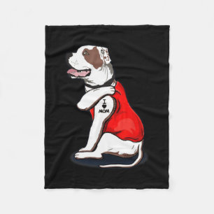 Amerikaanse-bulldog Hond Ik Hou Van Moeder Tattoo  Fleece Deken