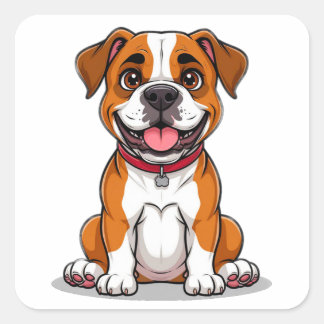 Amerikaanse Bulldog Hond Liefhebber Cadeau Idee vo Vierkante Sticker