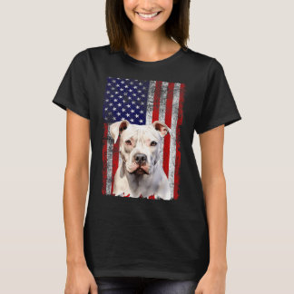 Amerikaanse Bulldog Hond Liefhebber Vlag 4 juli T-shirt